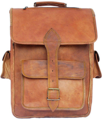 

Handcrafted exports Shoulder Leather Backpack 16 L Backpack(Brown)
