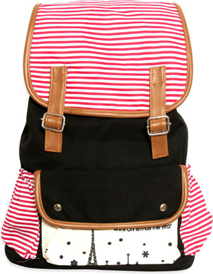 

AGINOS GIRLS 18 L Backpack(Multicolor), Trendy pink black