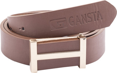 

Gansta Men Casual, Formal, Party Brown, Gold Artificial Leather Belt