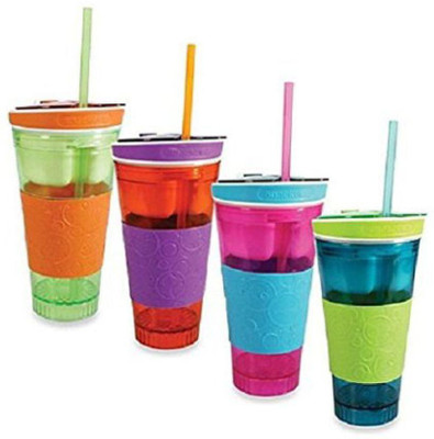 

Swadec Snack & Drink Snackeez Travel Cup in One Container 550 ml Sipper(Pack of 4, Multicolor)