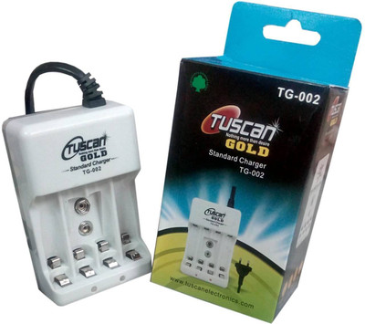 

Tuscan Gold Battery Charger For AA,AAA and 9V batteries TG002 Camera Battery Charger(White)
