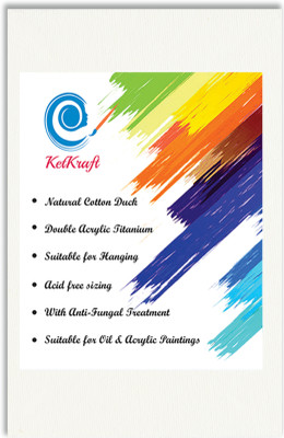 

KetKraft White Canvas Panel Combo Pack Linen Acid Free Primed Canvas Board (Set of 6)(White)