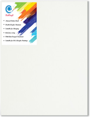 

KetKraft White Canvas Panel Combo Pack Linen Acid Free Primed Canvas Board (Set of 2)(White)