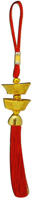

DivyaMantra Car Decoration Rear View Mirror Hanging Accessories Feng Shui Ingot Decorative Showpiece - 33 cm(Plastic, Yellow)