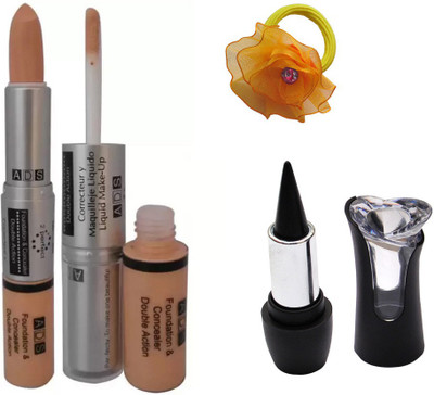 

ADS Foundation & Concealer Double Action, Kajal and Band(Set of 3)