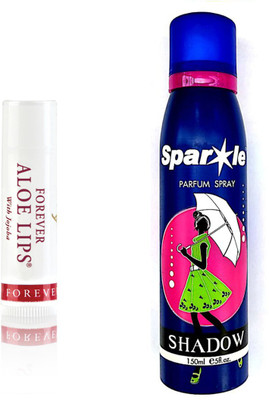 

Forever Aloe Lips With Jojoba 4.25 g With one sparkle perfume spray 150 ml(Set of 2)