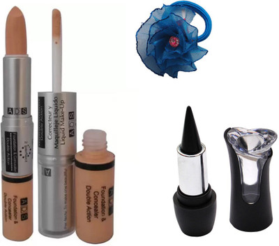 

ADS Foundation & Concealer Double Action, Kajal and Band(Set of 3)