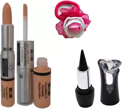 

ADS Foundation & Concealer Double Action, Kajal and Band(Set of 3)
