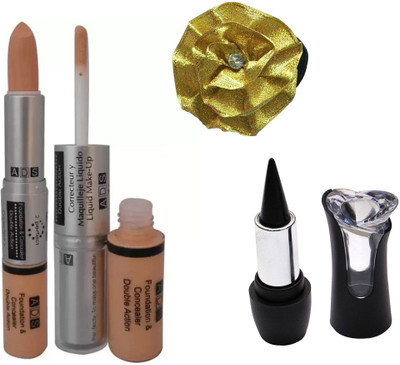 

ADS Foundation & Concealer Double Action, Kajal and Band(Set of 3)