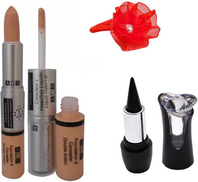 

ADS Foundation & Concealer Double Action, Kajal and Band(Set of 3)