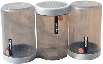 NAYASA Polypropylene Grocery Container  - 1500 ml(Pack of 3, Grey)