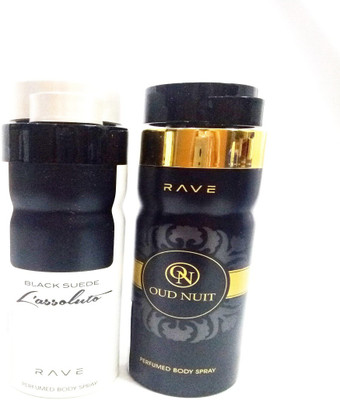 

RAVE LASSOLUTO AND OUD NUIT Perfume Body Spray - For Men & Women(400 ml, Pack of 2)