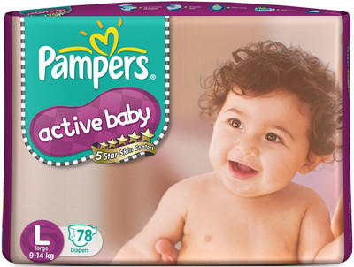 

Pampers Active Baby Diapers Taped Large Size(78 Pieces)