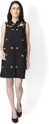 Yaadleen Women Sheath Black Dress