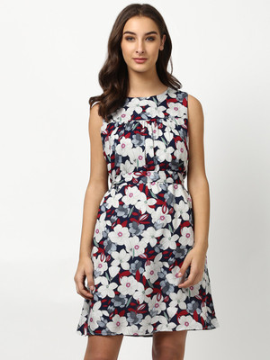 HARPA Women A-line Red, White, Grey Knee Length Dress