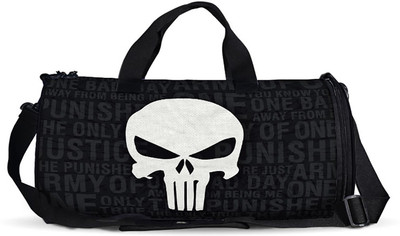 

The Souled Store. Punisher: Skull Duffle Bag Travel Duffel Bag(Black)