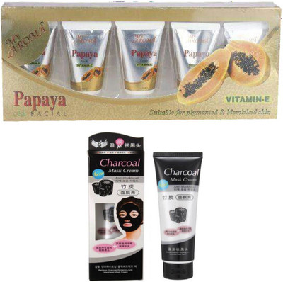 

My Aroma Papaya Tube Facial Kit With Charcoal Face Pack 480 g(Set of 2)
