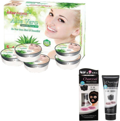 

Alfair Aroma Aloe Vera Facial Kit With Charcoal Face Pack 900 g(Set of 2)