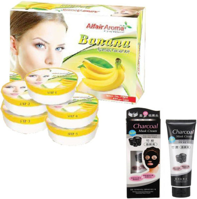 

Alfair Aroma Banana Facial Kit With Charcoal Face Pack 900 g(Set of 2)