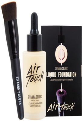 Sivanna Colors Air Touch Liquid Foundation With Brush Foundation(Light, 40 ml)