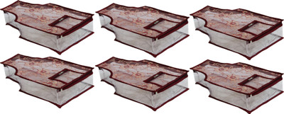 

ANNAPURNA SALES Designer Designer Full Transparent 5" Height Blouse Cover With Front Heavy Net Wardrobe Organizers or Garments Cover Combo Pack of 6 Pcs. MaroonNB06(Maroon)