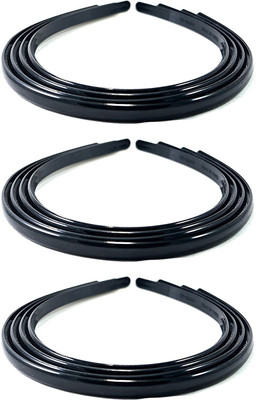 

spincart Daily Use Black Plastic Sleek Hair Bands For Girls Pack of 12 Hair Band(Black)
