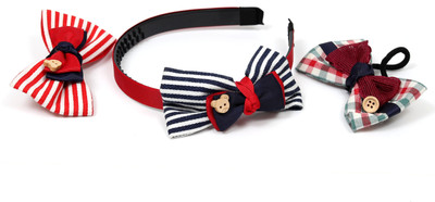 

Suhaavi Red Tie Shape Hair Band, Hair Pin, Rubber Band(Red)