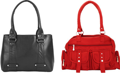 

Lady bar Shoulder Bag(Black, Red)