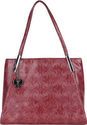 Butterflies Hand-held Bag(Maroon)