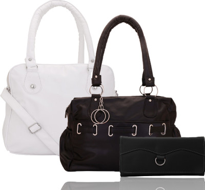 

Lady bar Hand-held Bag(Black, White)