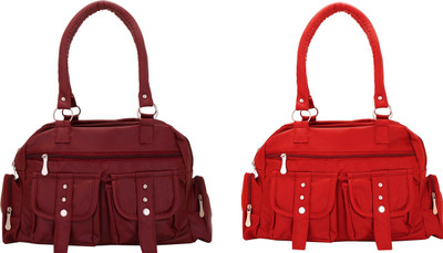 

Lady bar Shoulder Bag(Maroon, Red)