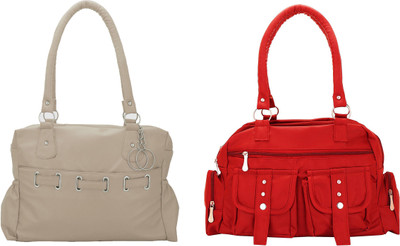 

Lady bar Shoulder Bag(Grey, Red)
