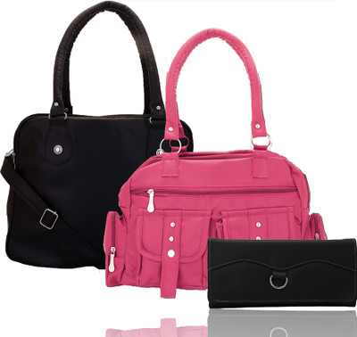 

Lady bar Hand-held Bag(Pink, Black), Black;pink