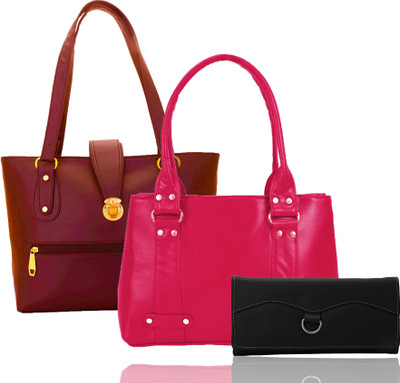 

Lady bar Hand-held Bag(Pink, Brown, Black), Black;brown;pink