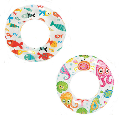 

Speoma Swimming Pool Fish and octopusRing Tube for Kids[Medium] combo Inflatable Pool Accessory(Multicolor)