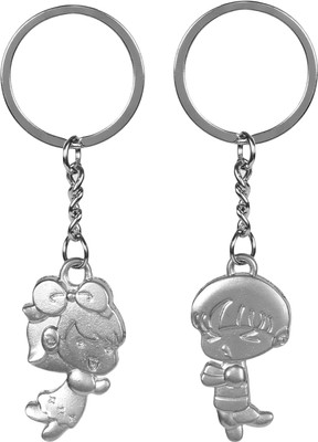 

SHOP&STALK Silver Couple Metal Key Chain