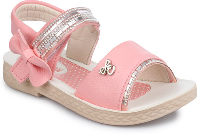 

PHEDARUS Girls Velcro Flats(Orange, Peach