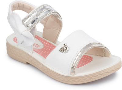 

PHEDARUS Girls Velcro Flats(White