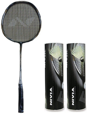 

Nivia Combo of Two- One 'K Laser- 500' Badminton Racket and Two Box of Shuttle cock (Color On Availability)- Badminton Kit
