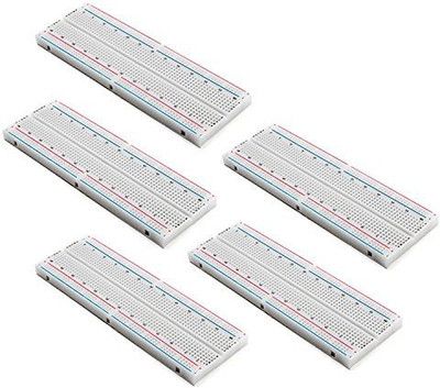 

Generic Aike� 5Pcs 830 Tie-Points Solderless Plug-In Breadboard 2 Power Lanes 200Pts 16.5 X 5.4 X 0.85 Cm(Multicolor)