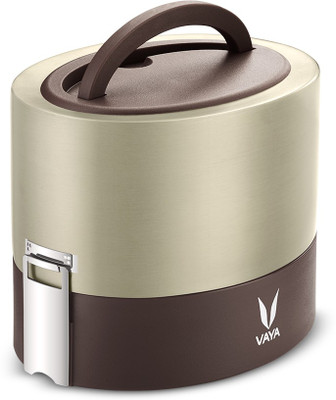 Vaya Tyffyn Lyte - 600 ml (Two 300 ml Containers) - Graphite Tiffin Box without Bagmat - Polished Stainless Steel - 2 Containers Lunch Box(600 ml) Vaya Tyffyn Lyte - 600 ml (Two 300 ml Containers) - Graphite Tiffin Box without Bagmat - Polished Stainless Steel - 2 Containers Lunch Box(600 ml)