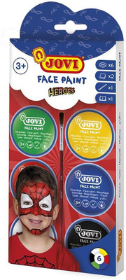

Jovi Cream Face Paint Kit : Heroes Theme ( 6 jars 8ml each + 1 Brush + 2 Sponges) 174B(Pack of 6)