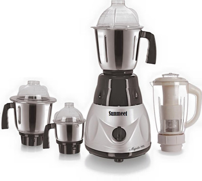 

Sunmeet Sunmeetmajestic4jar750w 750 W Juicer Mixer Grinder(Black, Silver, 4 Jars)