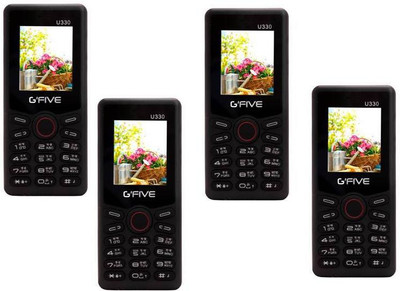 

Gfive U330 Combo of Four Mobiles(Black)