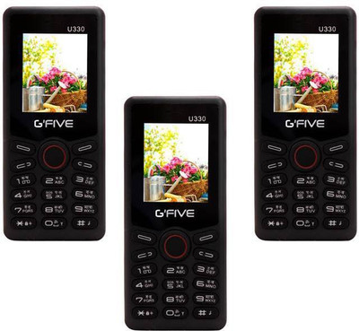 

Gfive U330 Combo of Three Mobiles(Black)