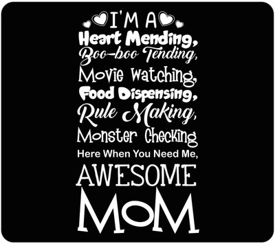 

Giftsmate Gifts for Mom, Mouse pad for Mom Heart Mending Food Dispensing Awesome Mom Mousepad(Black)