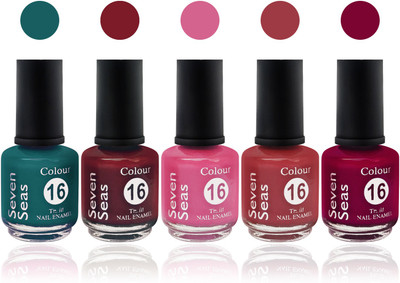 

seven 7 seas cosmetics makeup velvet matte nail polish Premium multicolor Collection Combo shade 25