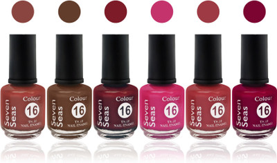 

seven 7 seas cosmetics makeup velvet matte nail polish Premium multicolor Collection Combo shade 17