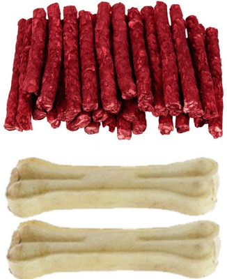 

Foodie Puppies Pressed Dog Bone 5 inches - 1 Kg and Mutton Sticks - 1Kg Mutton Dog Chew(2 kg, Pack of 2)