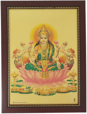 

R S Exports Goddess Lakshmi Photo Frame (34 cm x 26 cm x 1.5 cm) / lakshmi laxmi kuber kubera asta ashta / God Gods and Goddess Religious Frame